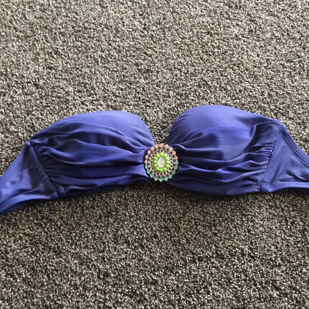 Blue bikini top
